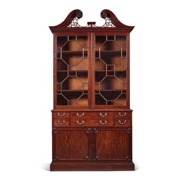 View full screen - View 1 of Lot 29. A George III Mahogany Secretaire Cabinet, in the Manner of Thomas Chippendale, Circa 1765.