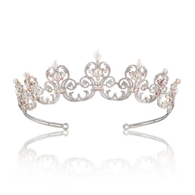 View full screen - View 1 of Lot 1809. Pearl and Diamond Tiara.