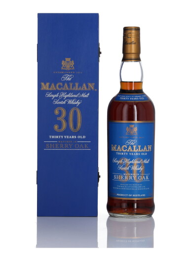 View full screen - View 1 of Lot 87. The Macallan 30 Year Old Sherry Oak Blue Box 43.0 abv NV (1 BT 75cl).