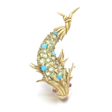 View full screen - View 1 of Lot 547. SCHLUMBERGER FOR TIFFANY & CO. | GEM SET BROOCH, CIRCA 1959.