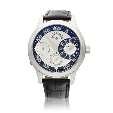 View full screen - View 1 of Lot 74. Reference 16/1874 L.U.C. Régulateur, A limited edition white gold wristwatch with date, power reserve and 24-hour indication, Circa 2005.