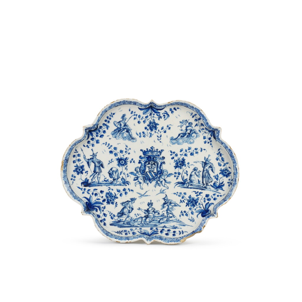 View full screen - View 1 of Lot 273. A Lodi faience armorial table centrepiece, circa 1740-60.