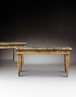 Paire de consoles d'époque néoclassique en bois doré, Rome, vers 1780