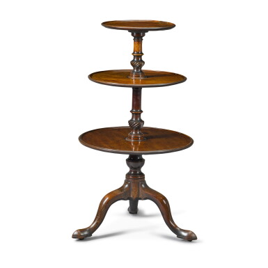 View full screen - View 1 of Lot 28. A George III mahogany three-tier dumb waiter, circa 1765.