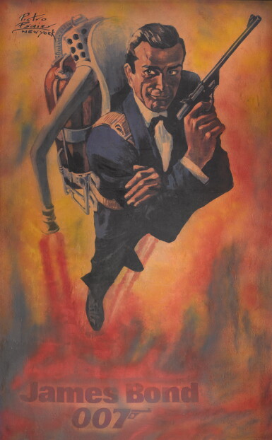 View full screen - View 1 of Lot 78. Thunderball (1965), original painting for the New York premiere, mixed media on canvas, US.