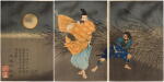 Tsukioka Yoshitoshi (1839-1892) | Fujiwara Yasumasa Plays the Flute by Moonlight (Fujiwara Yasumasa gekka roteki) | Meiji period, late 19th century