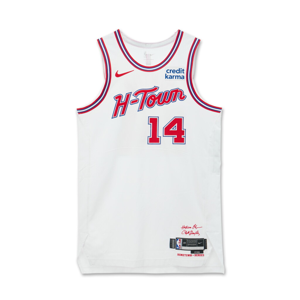 View full screen - View 1 of Lot 163. Nate Hinton Houston Rockets 2023-2024 Game Worn City Edition Jersey .