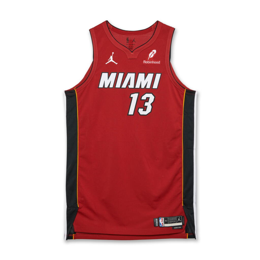 View full screen - View 1 of Lot 124. Bam Adebayo Miami Heat 2024-2025 Emirates NBA Cup Game Worn Statement Edition Jersey | Triple-Double.