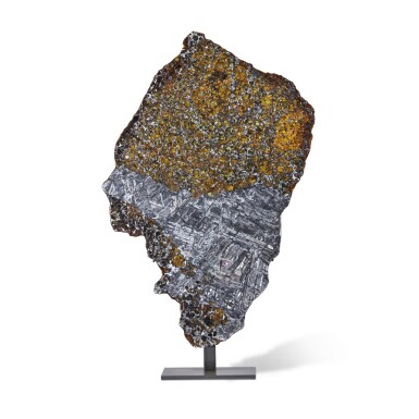 View full screen - View 1 of Lot 1. Complete Slice of a Seymchan Meteorite.