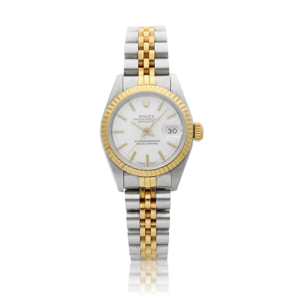 View full screen - View 1 of Lot 8028. DateJust, Reference 69173 | A yellow gold and stainless steel wristwatch with date and bracelet, Circa 1988 | 勞力士 | DateJust 型號69173 | 黃金及精鋼鏈帶腕錶,備日期顯示,約1988年製.