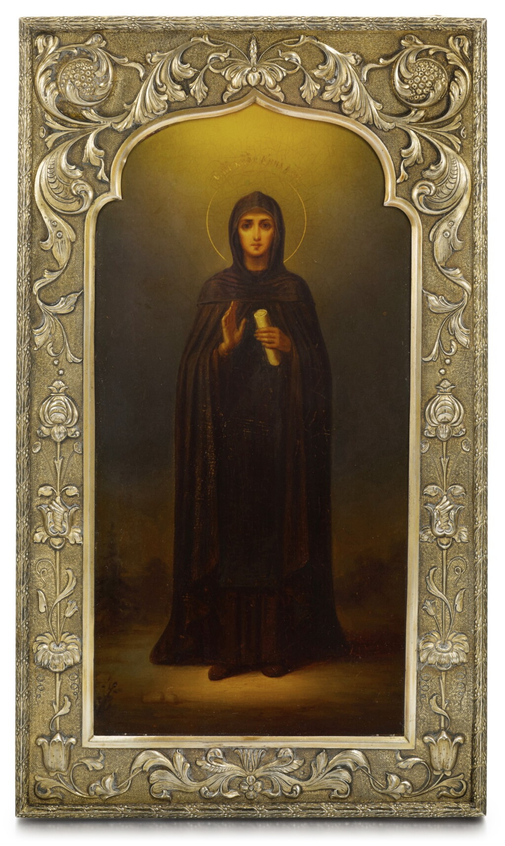 View full screen - View 1 of Lot 224. An important Imperial silver-gilt presentation icon of St Anna Kashinskaya, Vladimirov, St Petersburg, circa 1909.