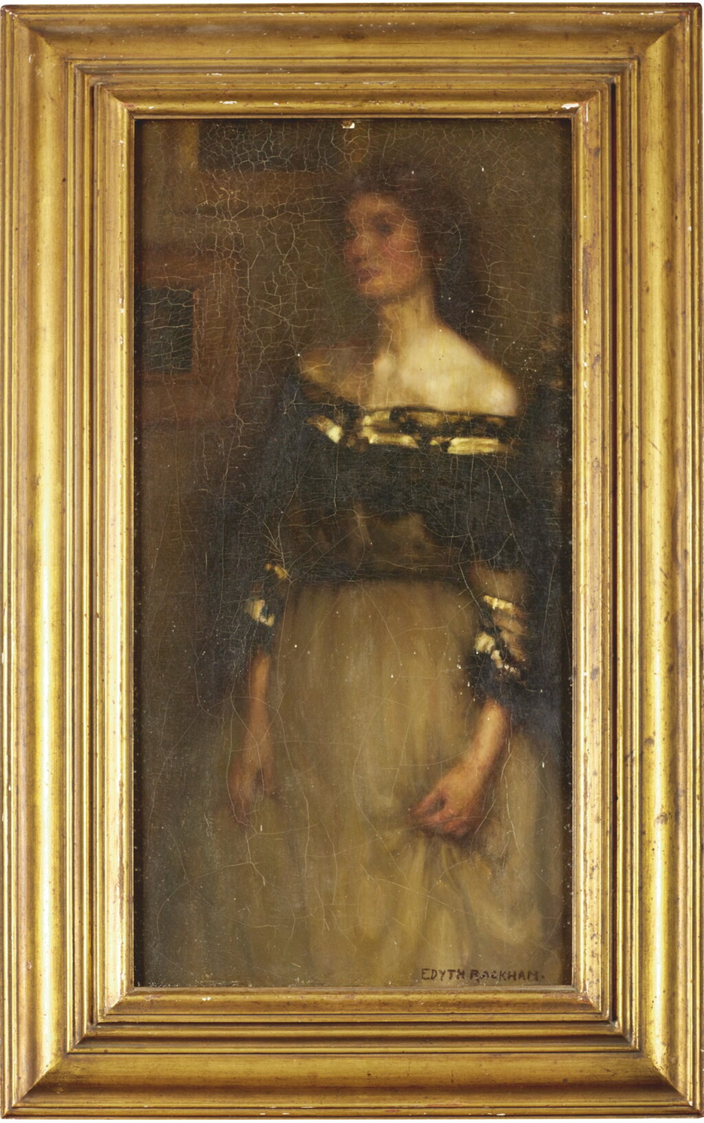 View full screen - View 1 of Lot 265. Starkie, Three oil on canvas paintings, including "A Lady in Black".