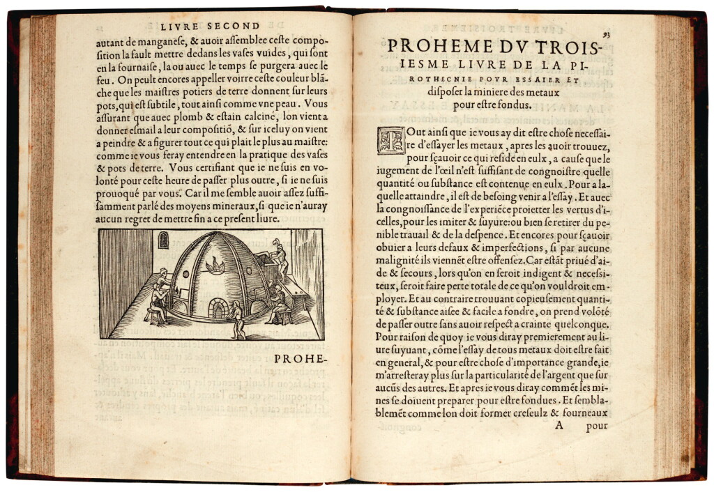 View full screen - View 1 of Lot 110. Biringucci, La pyrotechnie, Paris, 1556, later half calf, Acheson copy.