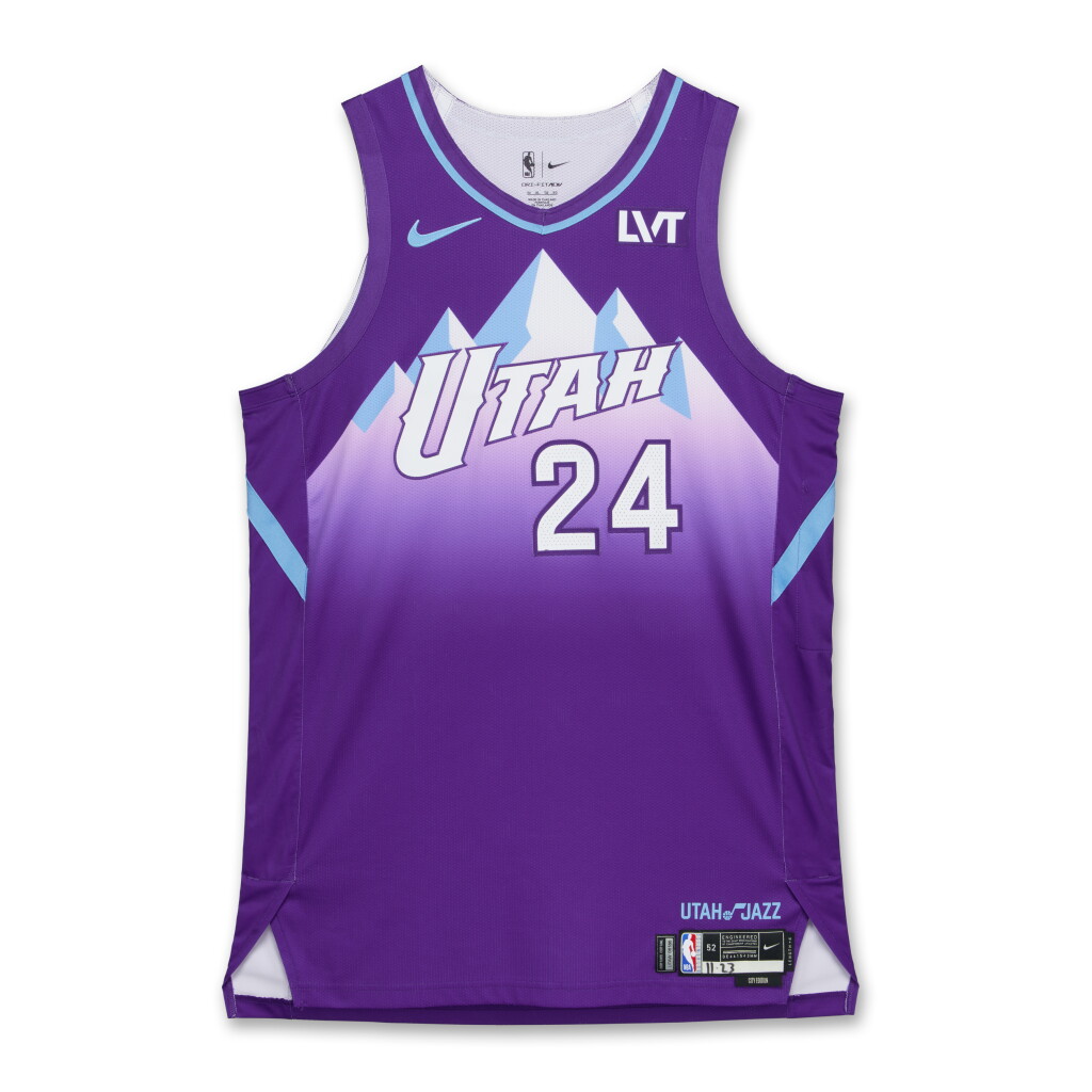 View full screen - View 1 of Lot 231. Walker Kessler Utah Jazz 2024-2025 Game Worn City Edition Jersey | Double-Double.