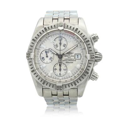 View full screen - View 1 of Lot 100. Reference A13356 Chronomat Evolution A stainless steel automatic chronograph wristwatch with date and bracelet, Circa 2005.