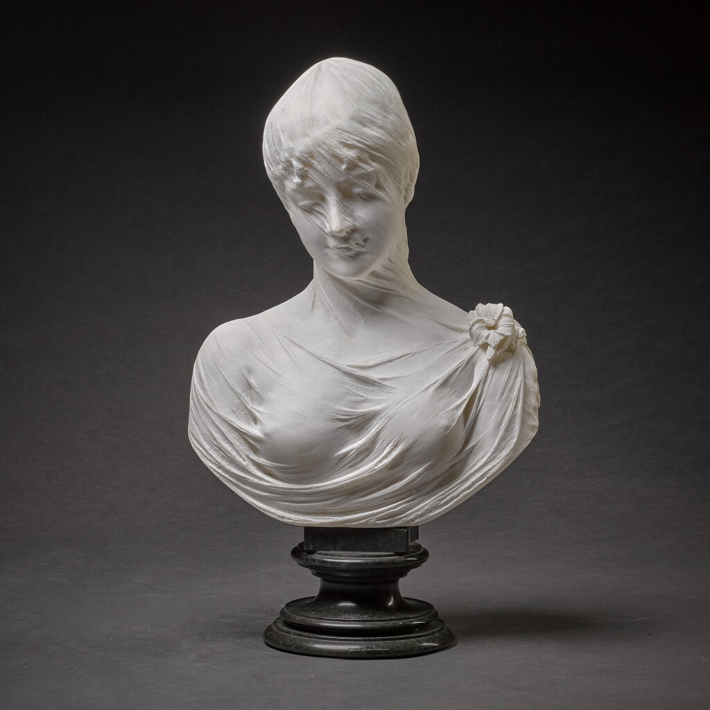 View full screen - View 1 of Lot 2. CESARE LAPINI | BUST OF A VEILED WOMAN.