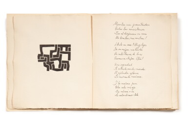 View full screen - View 1 of Lot 68. Más Allá. Maeght, 1973. In-folio, sous emboîtage. 16 empreintes de Chillida. Ex. hors commerce..