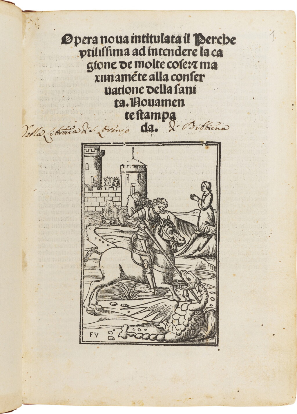 View full screen - View 1 of Lot 152. Manfredi, Il perche, Venice, 1512, modern calf.