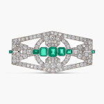 Art Deco Emerald and Diamond Brooch