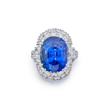 View full screen - View 1 of Lot 456. Sapphire and Diamond Ring.
