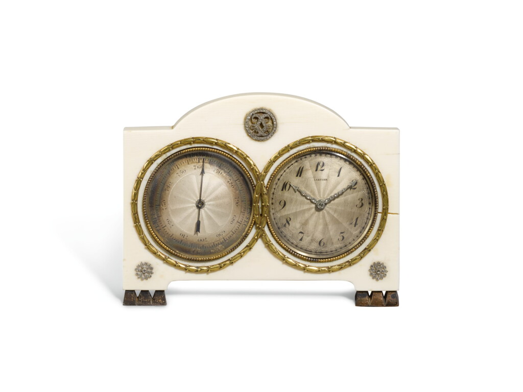 View full screen - View 1 of Lot 291. An Ivory and Diamond-Set Combination Timepiece, circa 1920 .