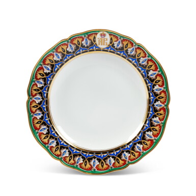 View full screen - View 1 of Lot 1222. A Set of Twelve Berlin (K.P.M.) Porcelain Plates with Russian-Style Decoration, 1849-1870.