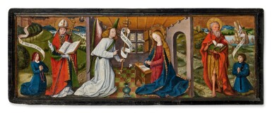 View full screen - View 1 of Lot 234. Annunciation with a Saint and a Donor and Saint John the Baptist and a Donor.