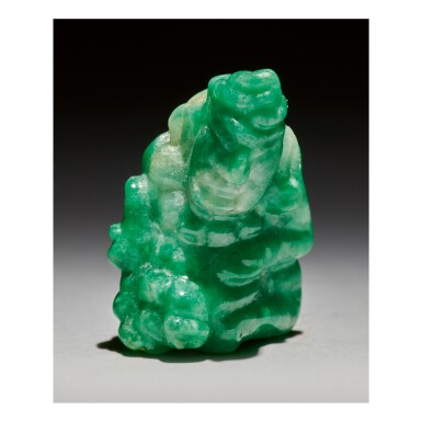 View full screen - View 1 of Lot 122. MAYA JADE MINIATURE FIGURE LATE CLASSIC, CIRCA AD 550-950.