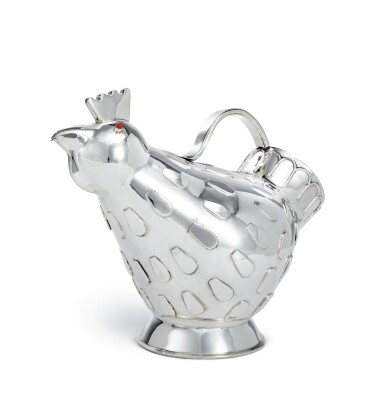 View full screen - View 1 of Lot 44. A Silver Rooster-Form Wine Cooler, 20th Century.