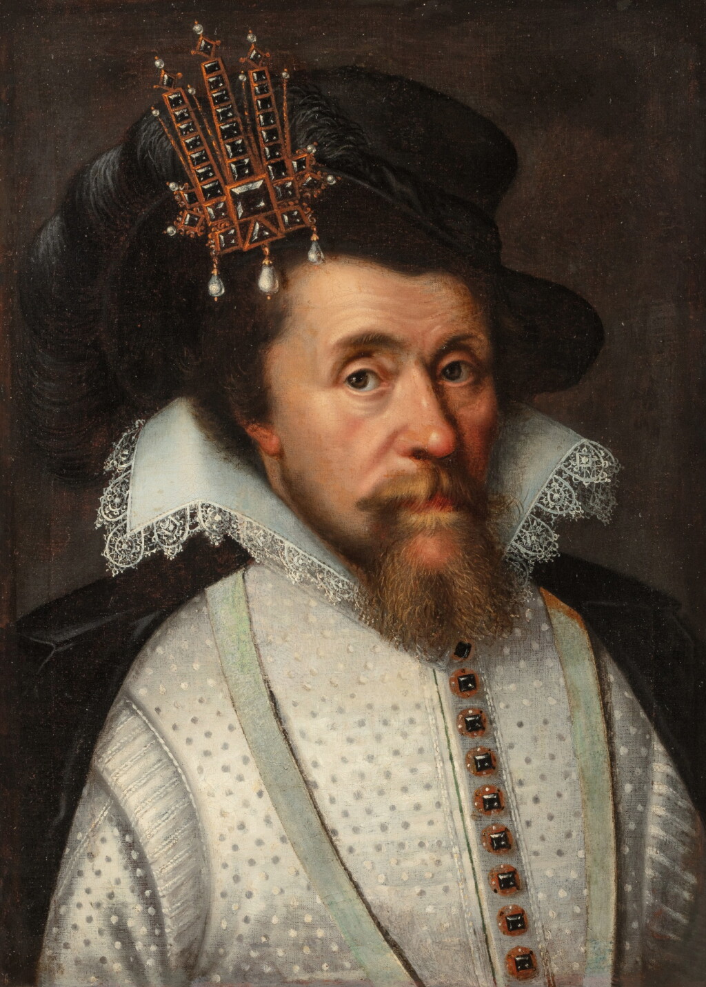 View full screen - View 1 of Lot 15. Portrait of James I (1566 - 1625), King of England and Scotland, bust-length.