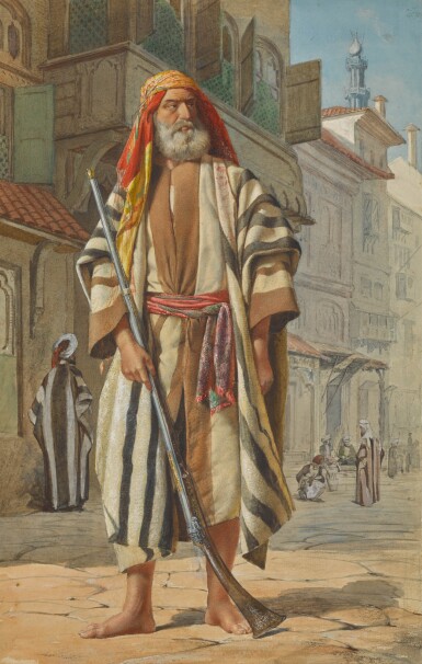 View full screen - View 1 of Lot 141. BRITISH SCHOOL, POSSIBLY LATE 19TH CENTURY | AN ARAB WARRIOR.