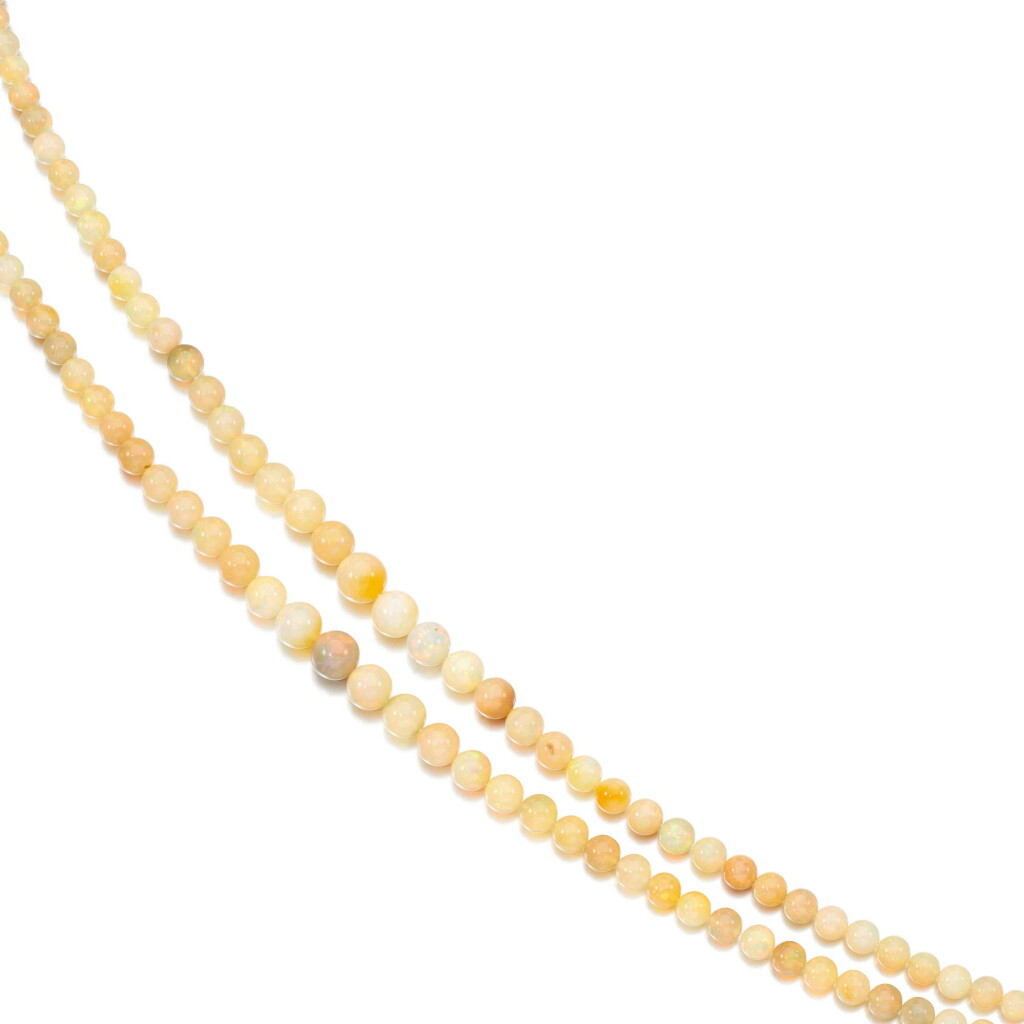 View full screen - View 1 of Lot 226. OPAL AND DIAMOND NECKLACE.