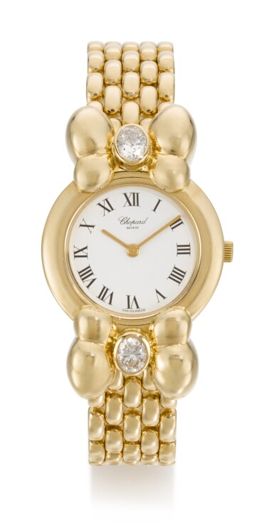 View full screen - View 1 of Lot 27. CHOPARD | REFERENCE 901 4, YELLOW GOLD DIAMOND-SET BRACELET WATCH, CIRCA 1998 .
