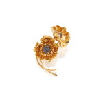 Gold and Sapphire 'Poppies' Brooch, France