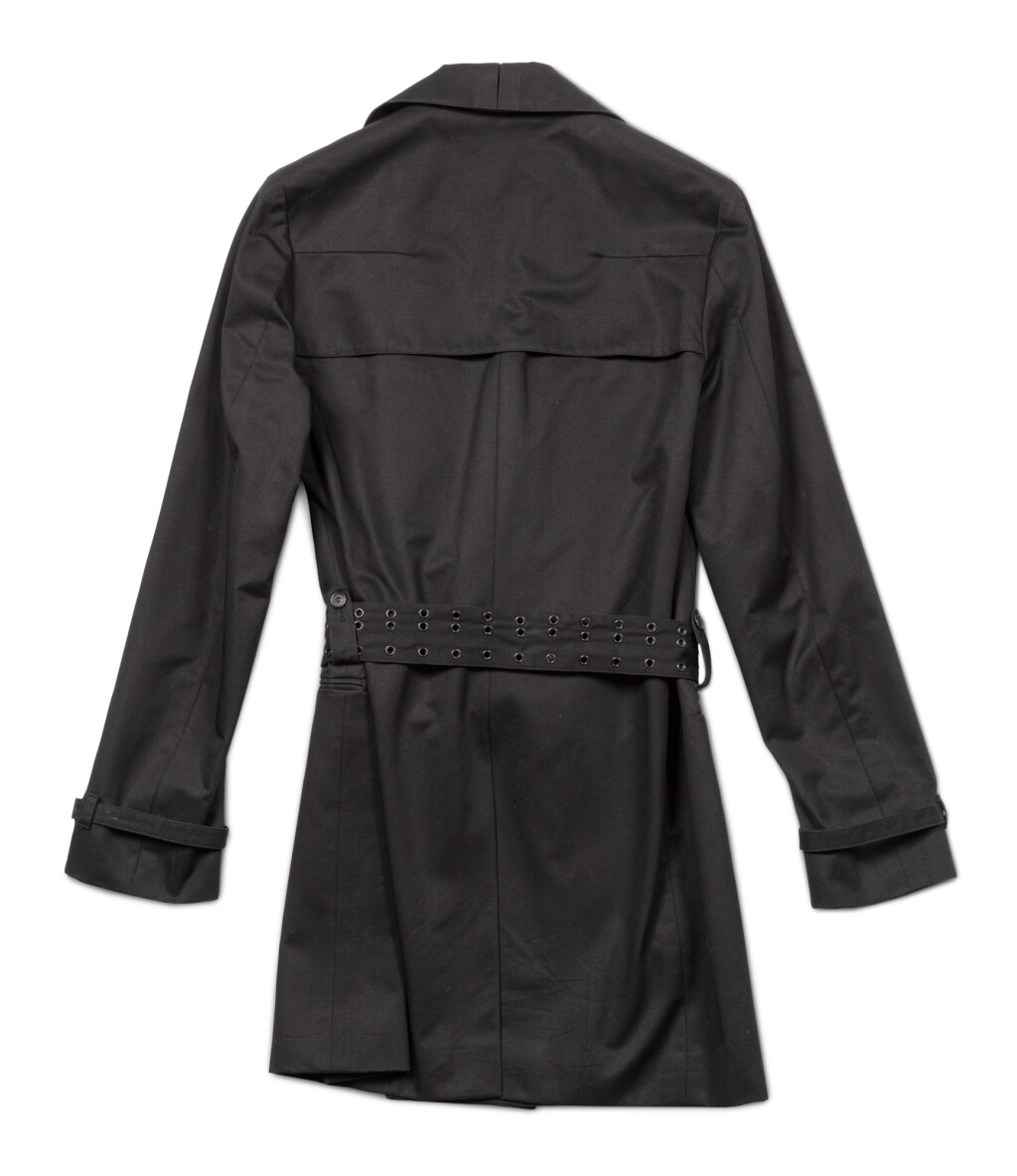 View full screen - View 1 of Lot 456. Two black cotton trench coats, circa 2000 |.