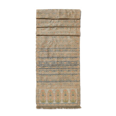 View full screen - View 1 of Lot 1098. A Safavid silk sash, Persia, 17th/18th century.