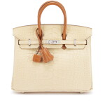 Limited Edition Vanille Matte Mississippiensis Alligator and Naturel Sable Butler Touch Birkin 25 Palladium Hardware, 2017