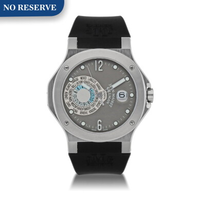 View full screen - View 1 of Lot 484. SPORT GMT STAINELSS STEEL MULTI TIME ZONE WRISTWATCH WITH DATE CIRCA 2005.