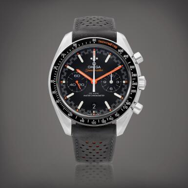 View full screen - View 1 of Lot 8783. Speedmaster Racing, Reference 329.32.44.51.01.001 | A stainless steel chronograph wristwatch with date, Circa 2021 | 歐米茄 | 超霸系列 Racing 型號329.32.44.51.01.001 | 精鋼計時腕錶,備日期顯示,約2021年製.