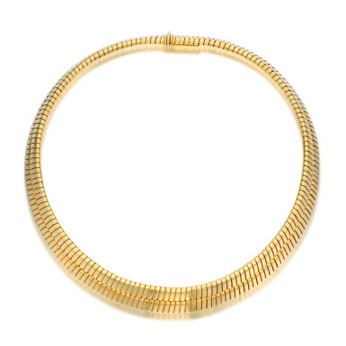 View full screen - View 1 of Lot 293. Gold 'Tubogas' Necklace.