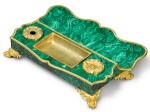 A Russian gilt-bronze mounted malachite inkstand, second half 19th century
