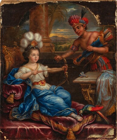 View full screen - View 1 of Lot 130. Allegory of America or Portrait of a Young Boy.