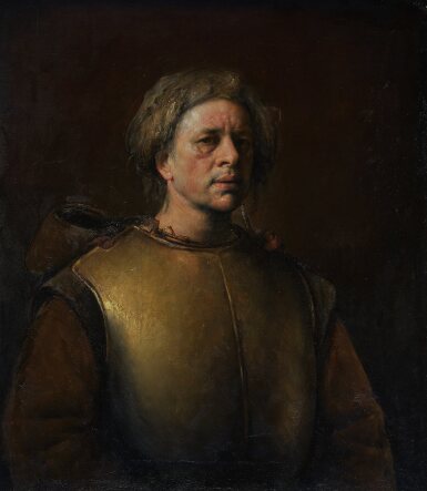 View full screen - View 1 of Lot 248. Self-Portrait in Armor/ Selvportrett med brystskjold.