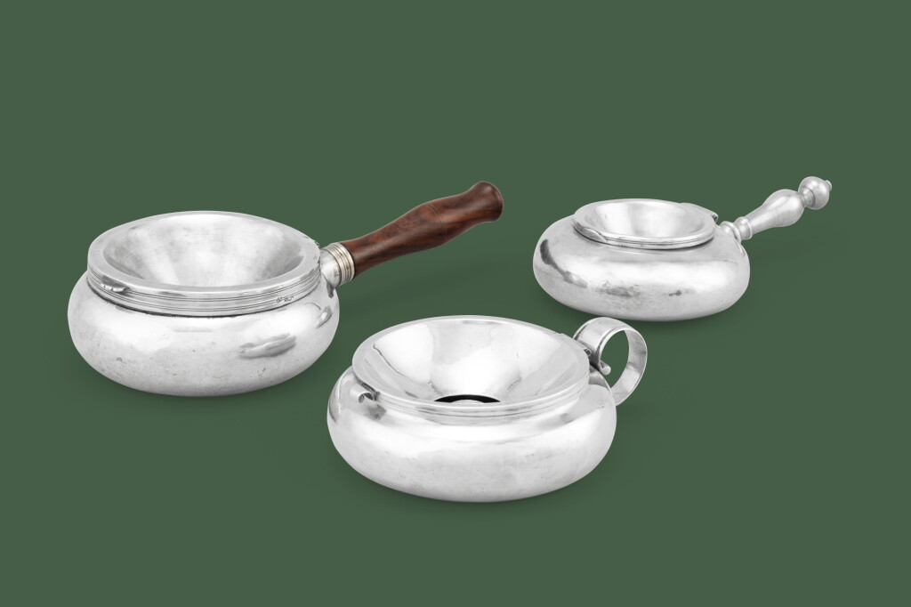 View full screen - View 1 of Lot 317. Three Neapolitan silver spittoons, 18th century | Trois crachoirs en argent, Naples, XVIIIe siècle.