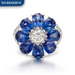 Diamond and Sapphire Ring | 格拉夫| 鑽石 配 藍寶石 戒指 (鑽石及藍寶石共重約2.10及6.20克拉)