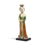 A sancai-glazed figure of a court lady, Tang dynasty