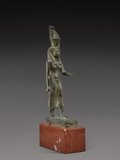 View full screen - View 1 of Lot 227. An Egyptian Bronze Figure of the Goddess Mut, 26th Dynasty, 664-525 B.C..