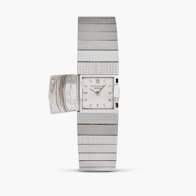 View full screen - View 1 of Lot 129. Reference 3086/14 | A white gold concealed dial bracelet watch, Circa 1950.