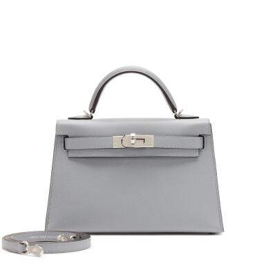 View full screen - View 1 of Lot 1. Gris Pantin Madame Mini Kelly 20 II Palladium Hardware, 2025.