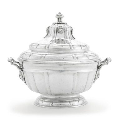 View full screen - View 1 of Lot 33. A German parcel-gilt silver tureen and cover, Caspar Conrad, Memel (present day Lithuania), circa 1760.